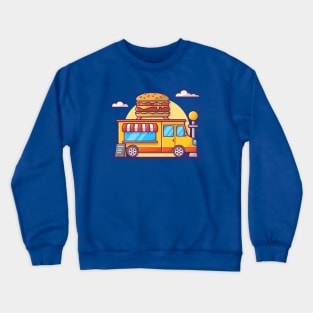 Burger Food Truck Cartoon Crewneck Sweatshirt